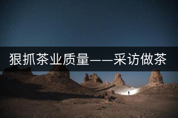 狠抓茶業(yè)質(zhì)量——采訪做茶人