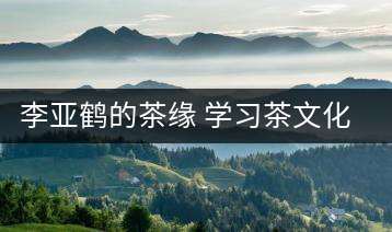 李亞鶴的茶緣 學(xué)習(xí)茶文化，了解茶文化，品味茶文化