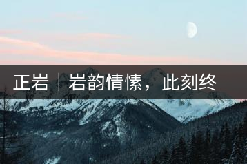 正巖｜巖韻情愫，此刻終得