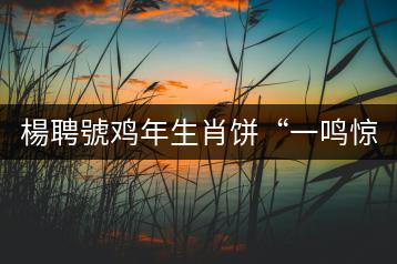 楊聘號(hào)雞年生肖餅“一鳴驚人”全國(guó)上市!