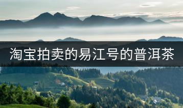 淘寶拍賣的易江號(hào)的普洱茶怎么樣？