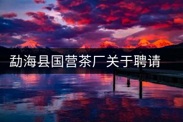 勐?？h國(guó)營(yíng)茶廠關(guān)于聘請(qǐng)非遺傳承人陳財(cái)為技術(shù)顧問的通知