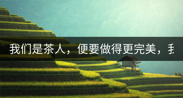 我們是茶人，便要做得更完美，我們是茶客，便要懂得沉默...我們是茶人，便要做得更完美，我們是茶客，便要懂得沉默！