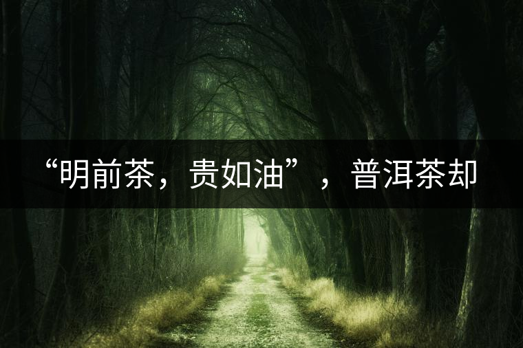 “明前茶，貴如油”，普洱茶卻不這么認為“明前茶，貴如油”，普洱茶卻不這么認為