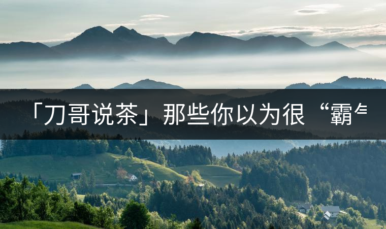 「刀哥說茶」那些你以為很“霸氣”的茶，根本就不是...