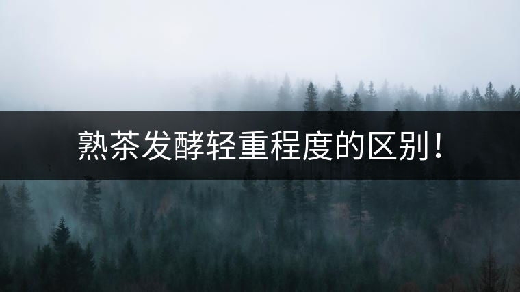 熟茶發(fā)酵輕重程度的區(qū)別！