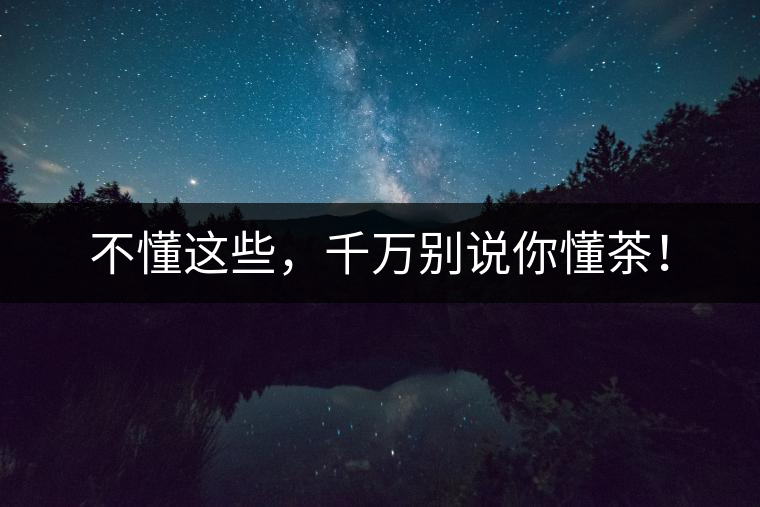 不懂這些，千萬別說你懂茶！