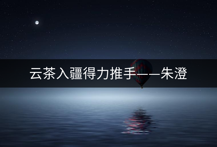 云茶入疆得力推手——朱澄