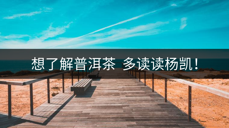 想了解普洱茶  多讀讀楊凱！