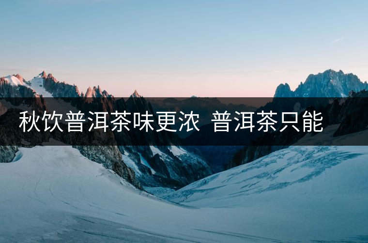 秋飲普洱茶味更濃  普洱茶只能泡不能煮