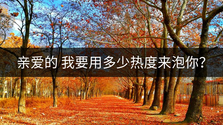 親愛的 我要用多少熱度來泡你？