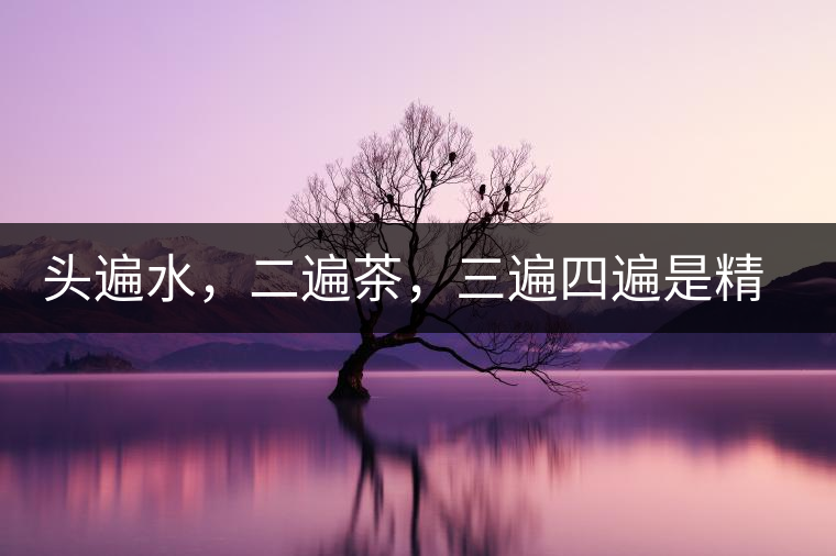 頭遍水，二遍茶，三遍四遍是精華