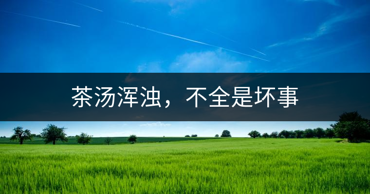 茶湯渾濁，不全是壞事