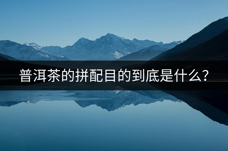 普洱茶的拼配目的到底是什么？