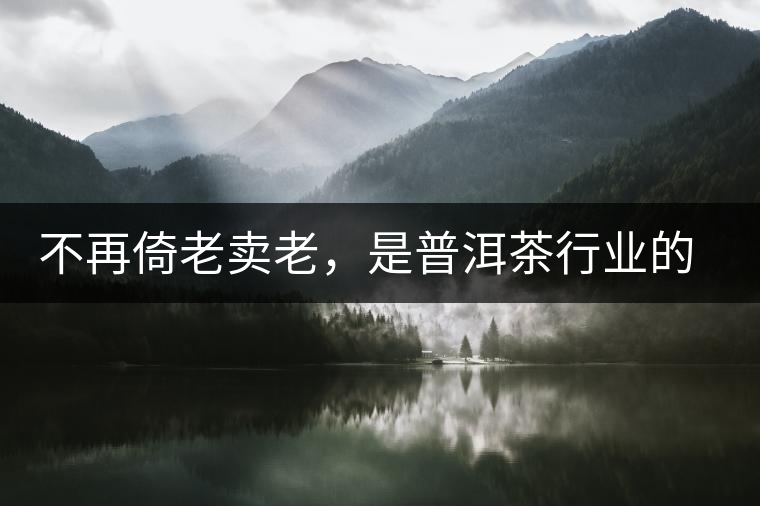 不再倚老賣老，是普洱茶行業(yè)的一大進(jìn)步