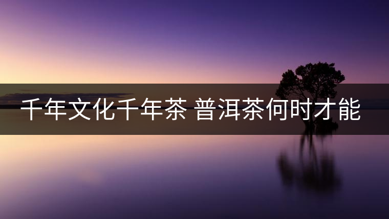 千年文化千年茶 普洱茶何時才能感動全世界 千年文化千年茶 普洱茶何時才能感動全世界