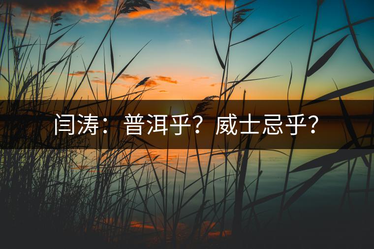閆濤：普洱乎？威士忌乎？