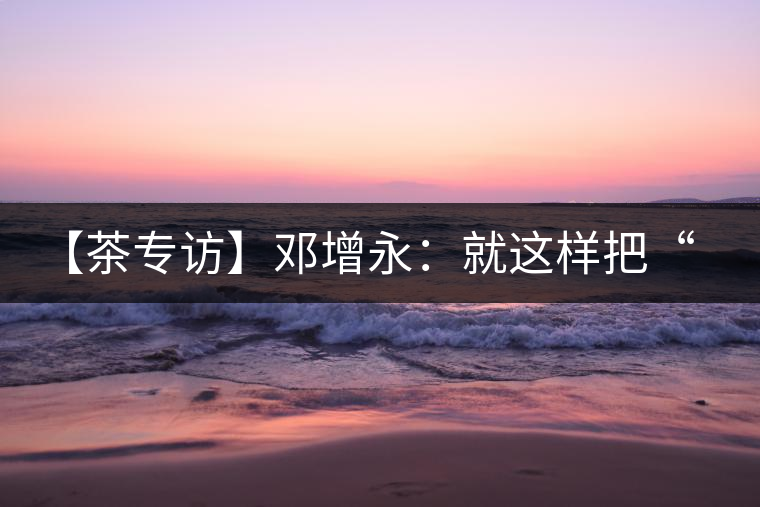 【茶專訪】鄧增永：就這樣把“小產(chǎn)區(qū)”模式踐行起來了！