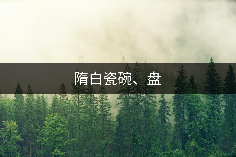 隋白瓷碗、盤