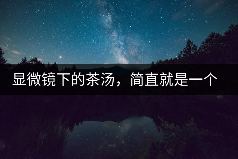 顯微鏡下的茶湯,簡(jiǎn)直就是一個(gè)宇宙 顯微鏡下的茶湯,簡(jiǎn)直就是一個(gè)宇宙