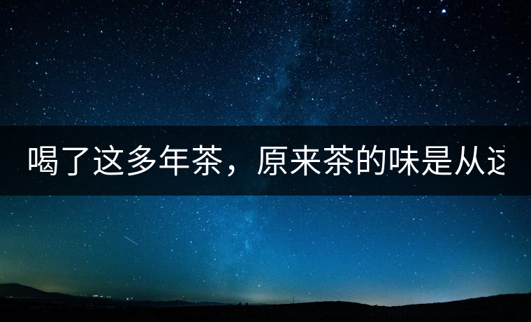喝了這多年茶，原來茶的味是從這里來的！