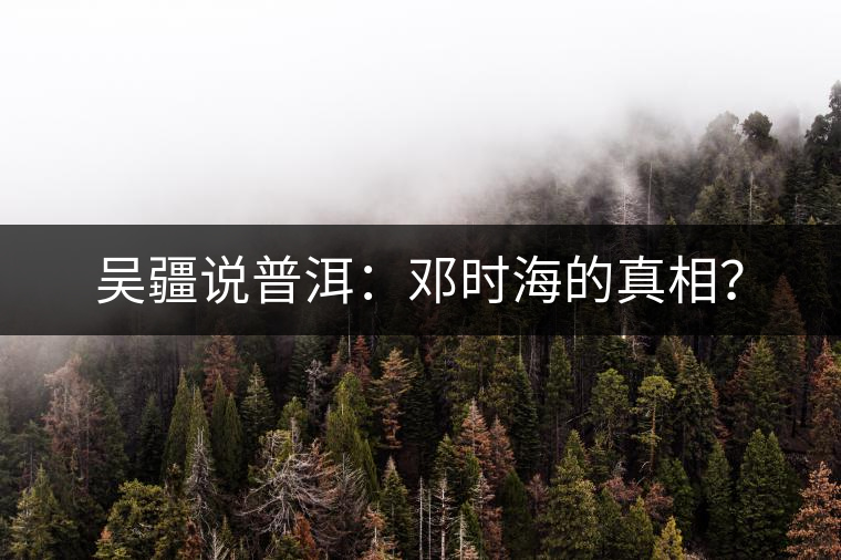吳疆說普洱：鄧時(shí)海的真相？