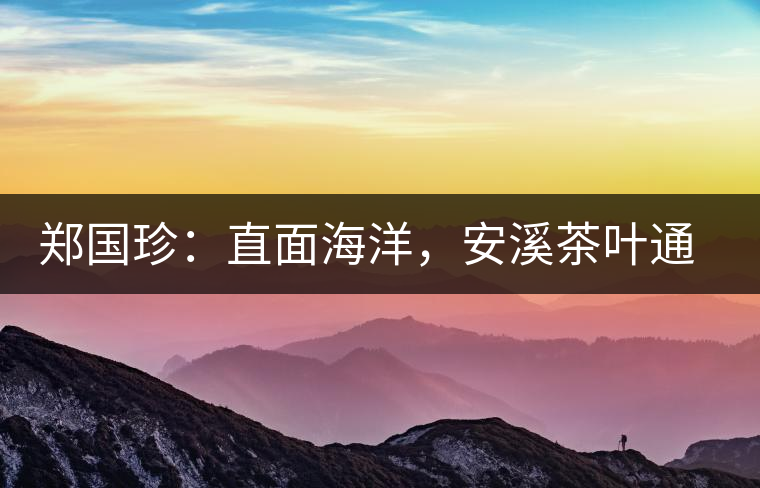 鄭國珍：直面海洋，安溪茶葉通往一個非常值得期許的未來