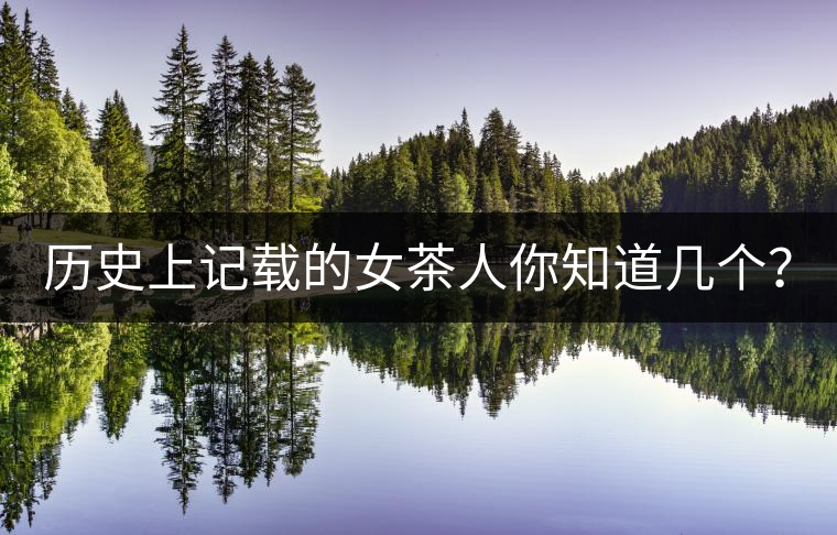 歷史上記載的女茶人你知道幾個？