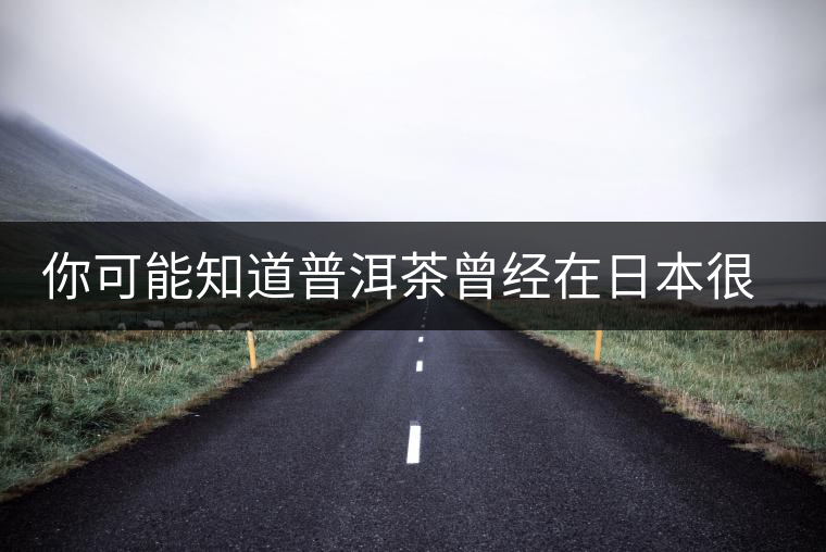 你可能知道普洱茶曾經在日本很火，然而你不知道的是……