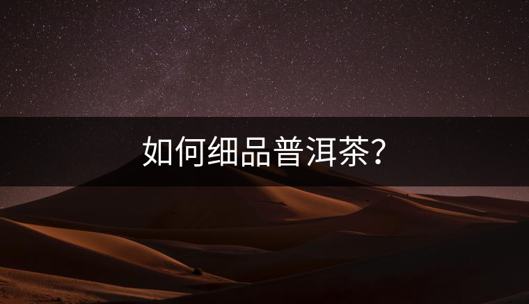 如何細(xì)品普洱茶？