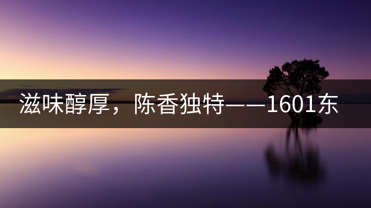 滋味醇厚，陳香獨(dú)特——1601東方美韻品鑒