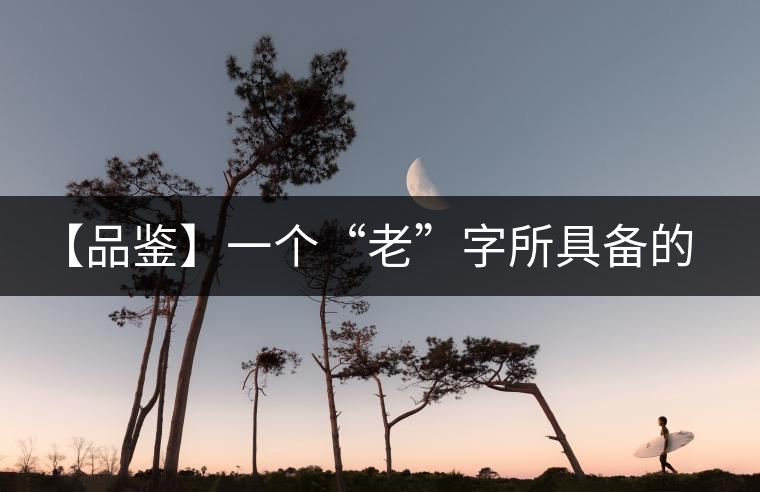 【品鑒】一個“老”字所具備的吸引力