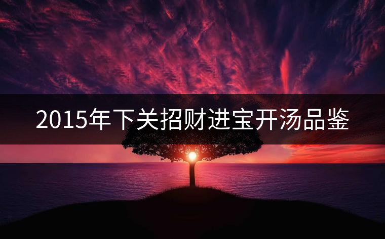 2015年下關(guān)招財(cái)進(jìn)寶開湯品鑒 2015年下關(guān)招財(cái)進(jìn)寶開湯品鑒