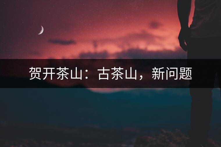 賀開茶山：古茶山，新問題
