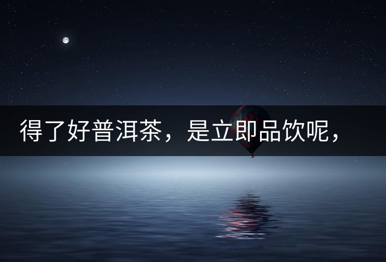 得了好普洱茶，是立即品飲呢，還是收藏？