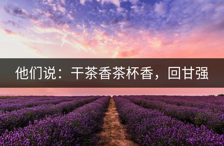 他們說(shuō)：干茶香茶杯香，回甘強(qiáng)