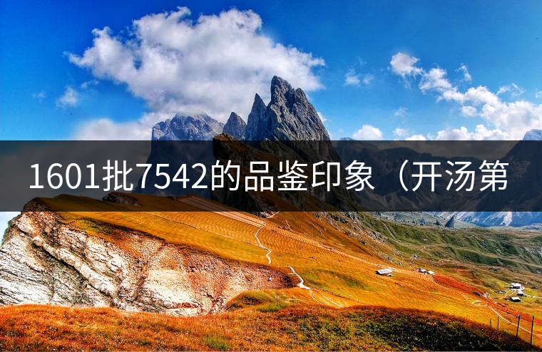 1601批7542的品鑒印象（開(kāi)湯第一帖）