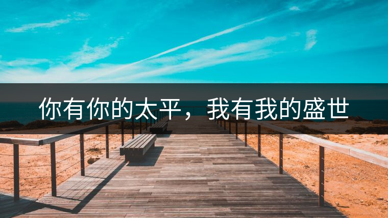 你有你的太平，我有我的盛世