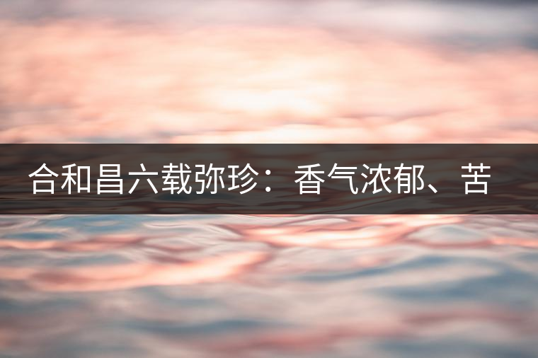 合和昌六載彌珍：香氣濃郁、苦澀均衡