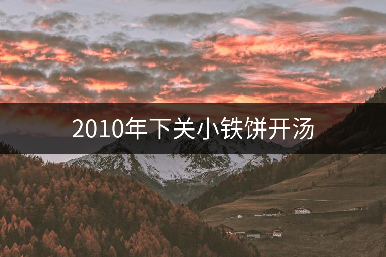 2010年下關(guān)小鐵餅開湯