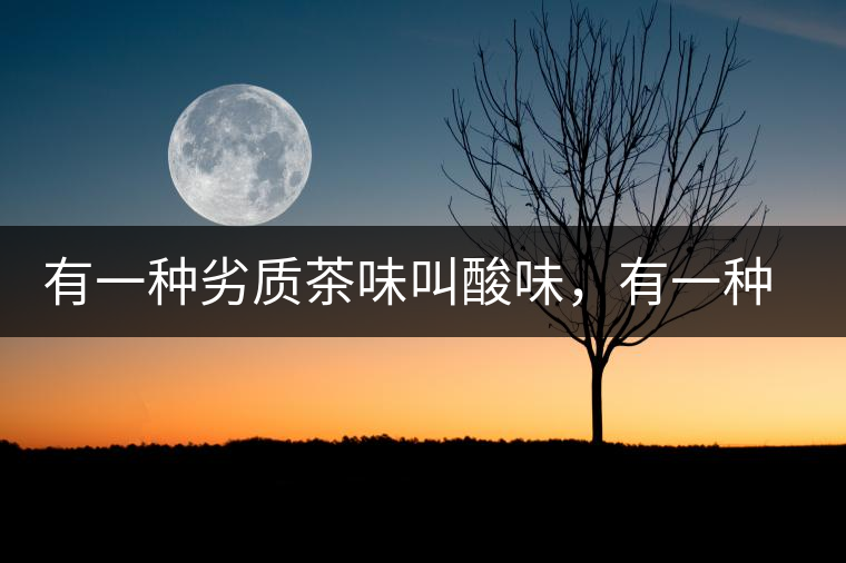 有一種劣質(zhì)茶味叫酸味，有一種優(yōu)質(zhì)茶味也叫酸味