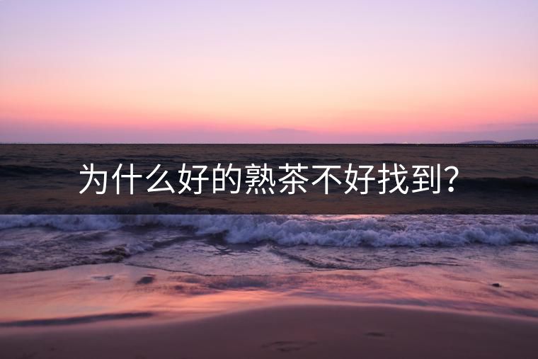 為什么好的熟茶不好找到？