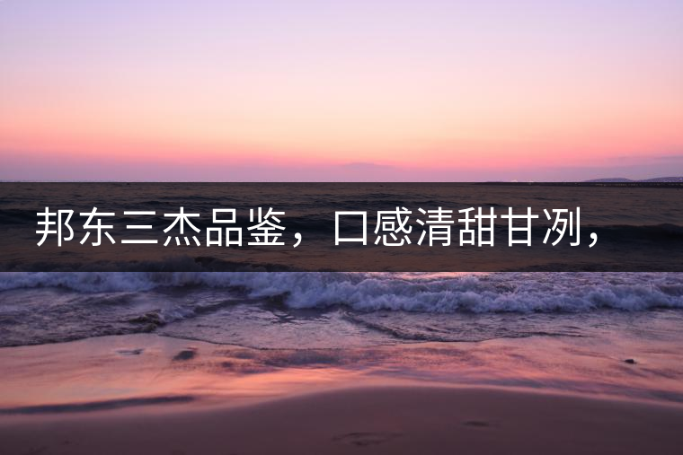 邦東三杰品鑒，口感清甜甘冽，香氣富于變化