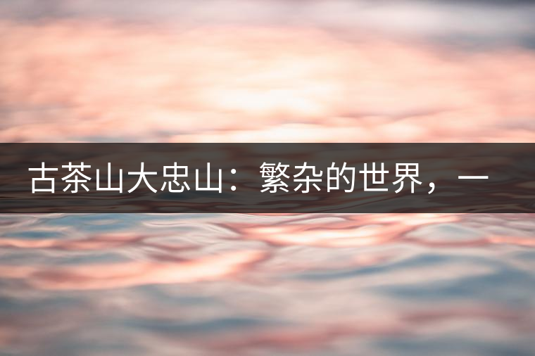 古茶山大忠山：繁雜的世界，一杯就夠了