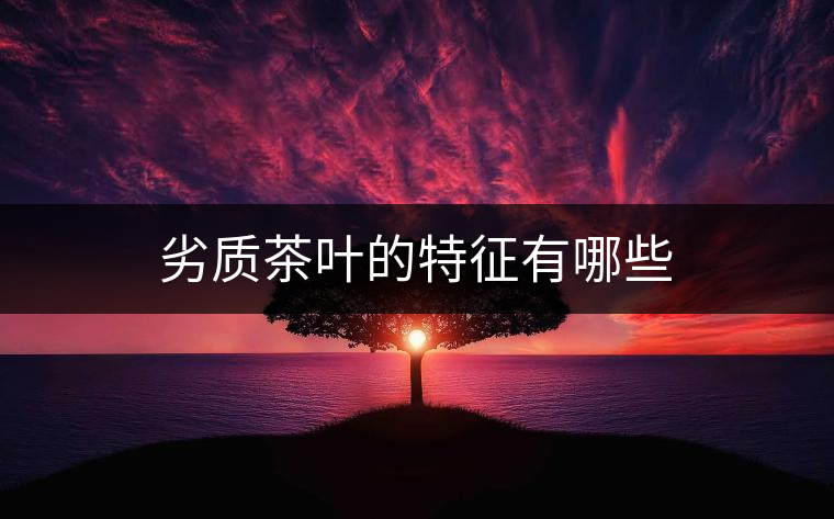 劣質茶葉的特征有哪些