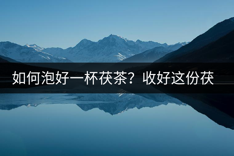 如何泡好一杯茯茶？收好這份茯茶的沖泡方法