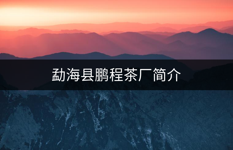 勐海縣鵬程茶廠簡(jiǎn)介