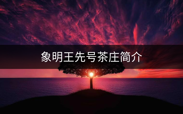 象明王先號茶莊簡介 象明王先號茶莊簡介
