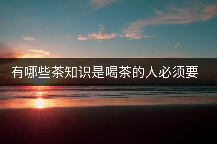 有哪些茶知識(shí)是喝茶的人必須要懂的？