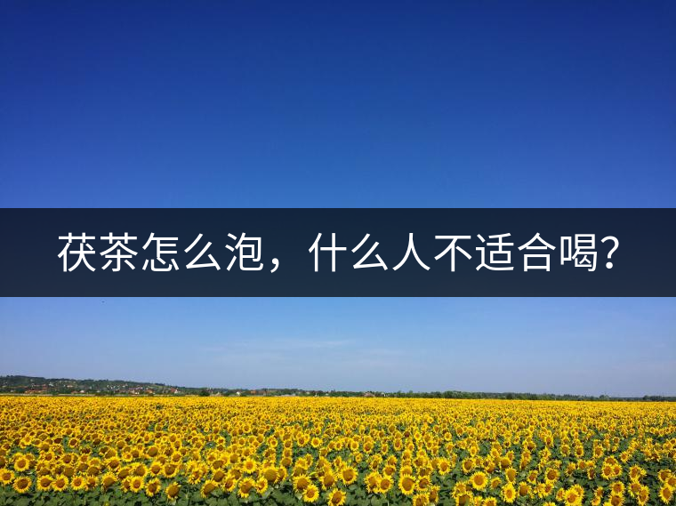 茯茶怎么泡，什么人不適合喝？
